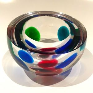 Morna Tudor signed art glass